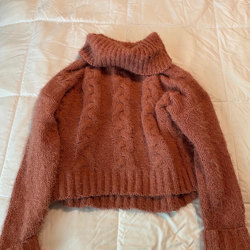SUPER SOFT FUZZY DUSTY PINK SWEATER